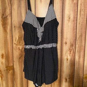 Lane Bryant Black/white one piece swimsuit